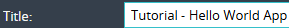 1. Enter Title