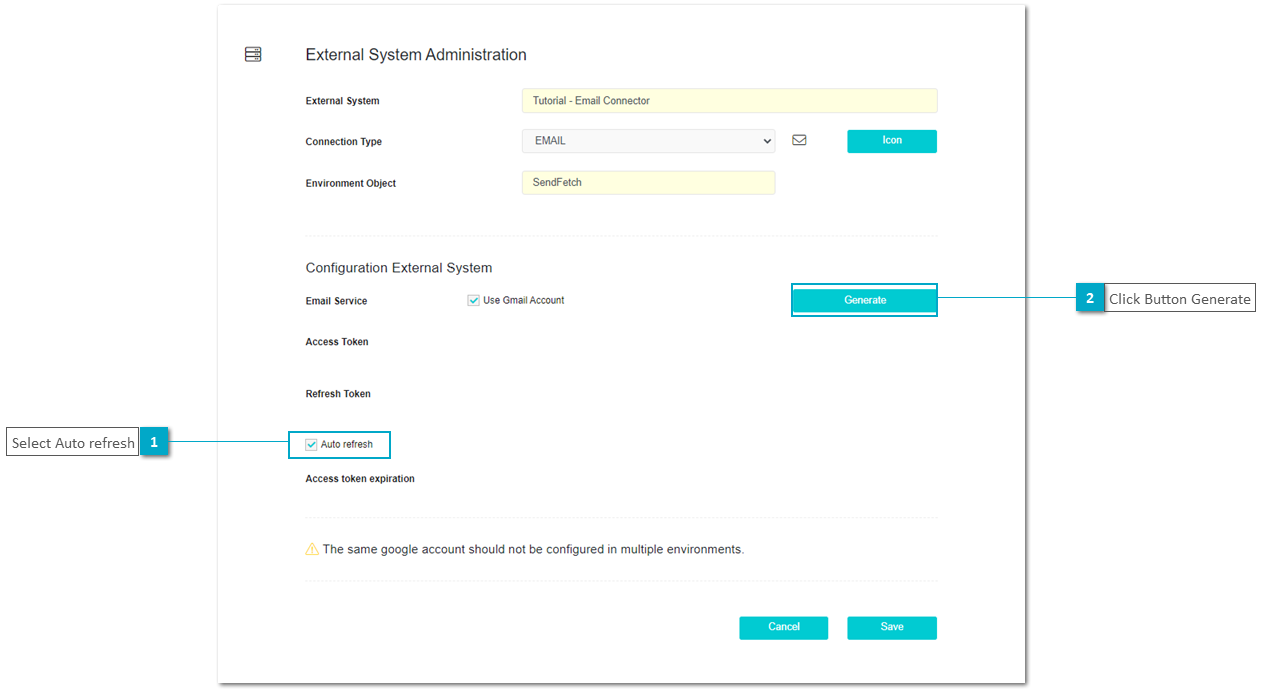 User Portal Domain Administration - Ext. System Email