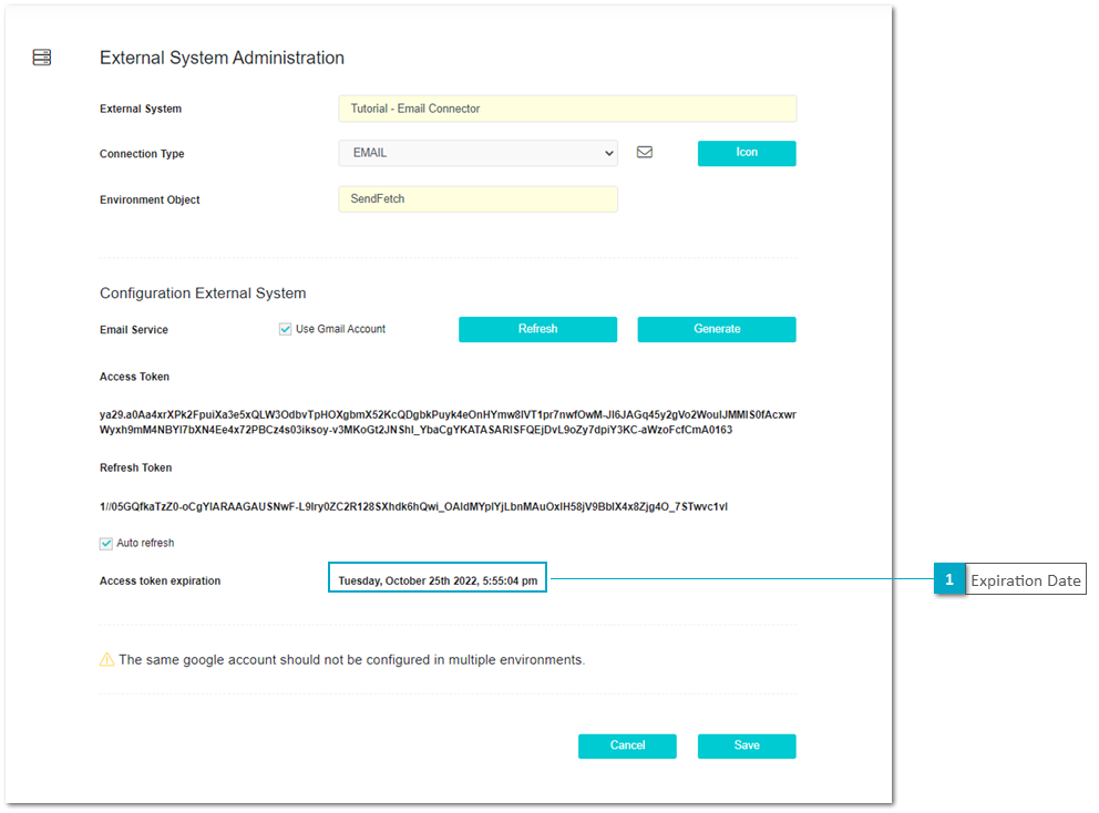 User Portal Domain Administration - Ext. System Email