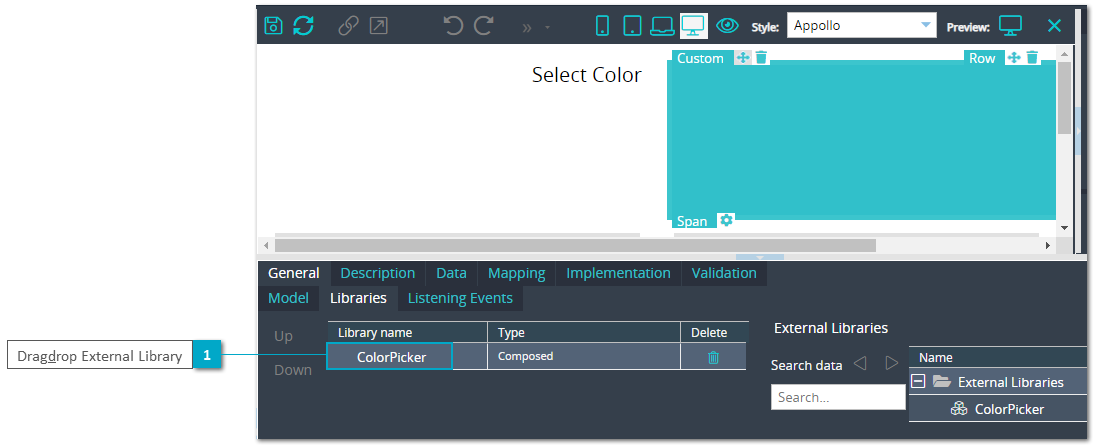 Component Tree - xAPPnow Modeling Studio