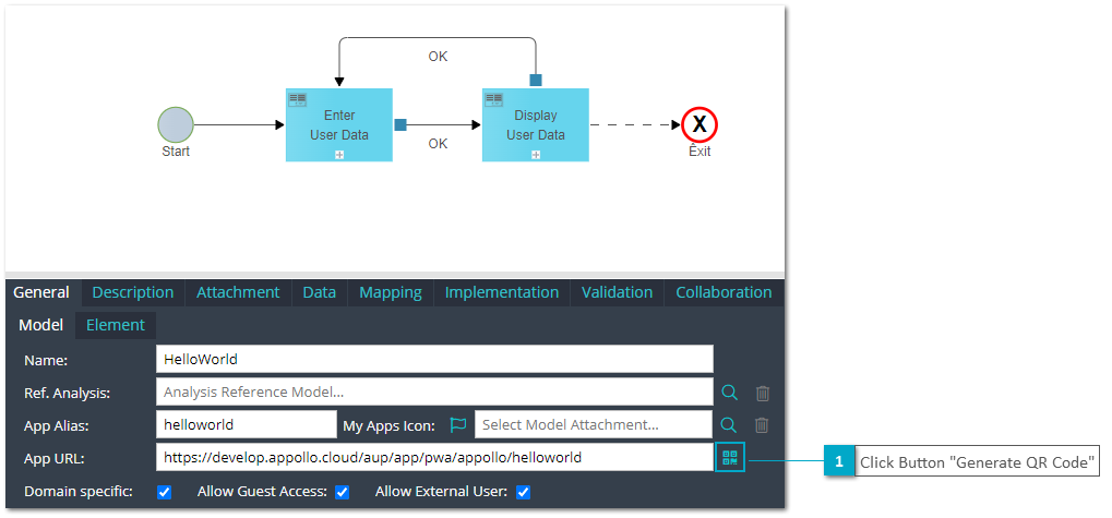 Publish and Execution on User Portal
