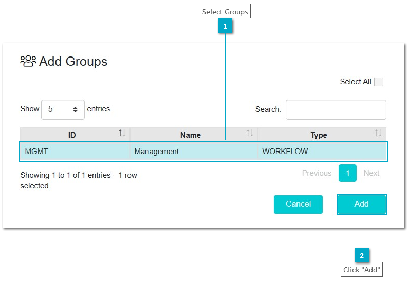 Training Manage User Portal Groups