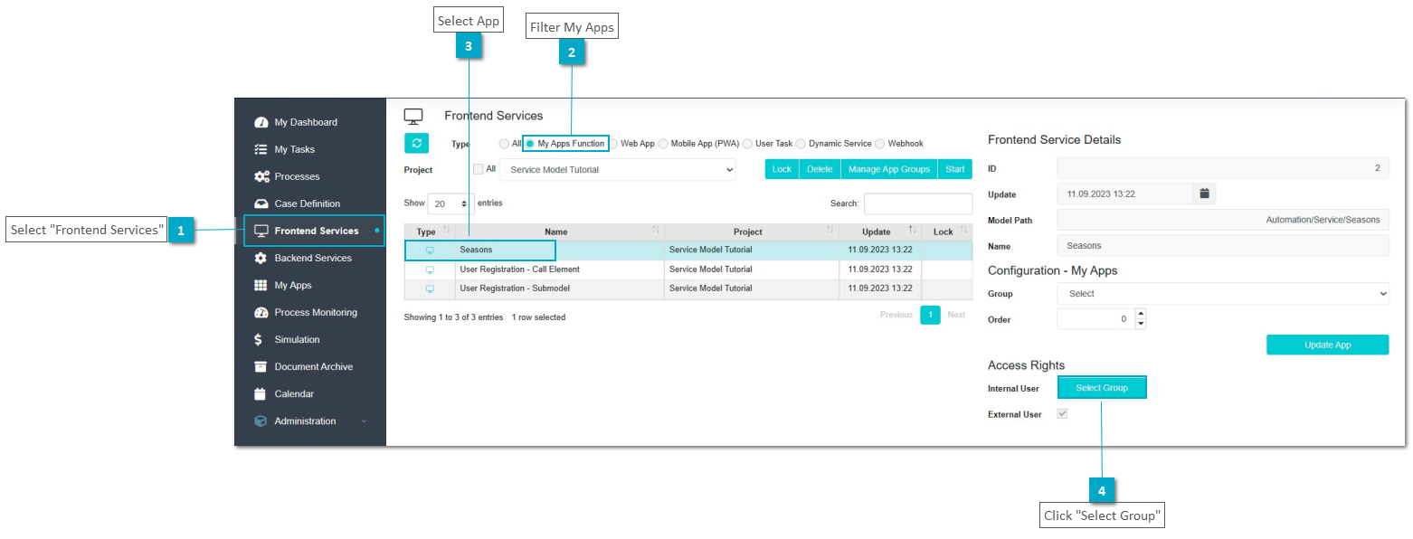 Training Manage "My Apps"