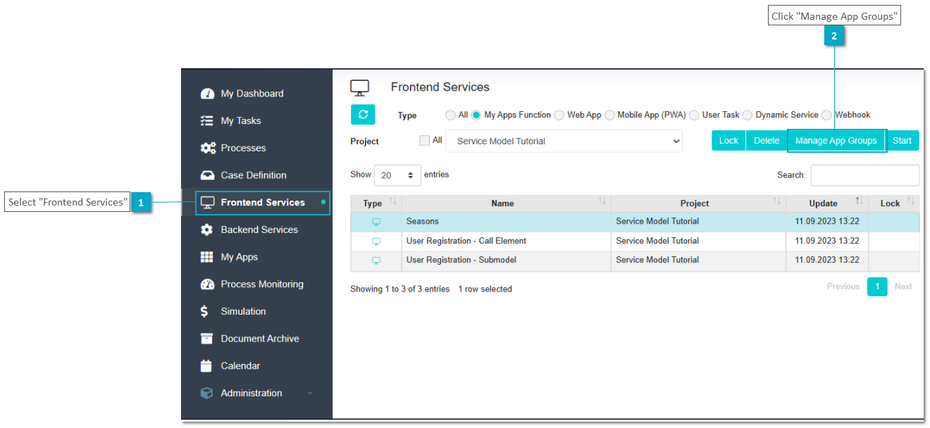 Training Manage "My Apps"