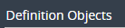 2. Open SubTAB "Definition Objects"